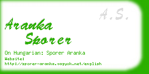 aranka sporer business card